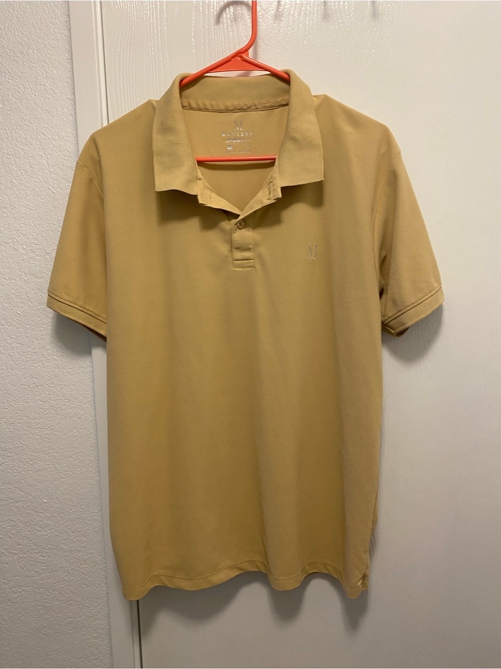 Men's Tan Polo Shirt with Subtle Embroidered Logo